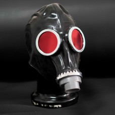 (FE-00)Quality latex rubber full head conquer black gas mask fetish hood accessory breathing control equipment latex fetish wear